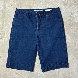Jones New York Trouser Jean Shorts Women’s Size 10 Blue Zip Fly Bermuda Dark